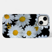 Cute White Daisy Flowers Monogram Case-Mate iPhone Case (Achterkant (horizontaal))