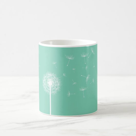 Cute White Dandelions Koffiemok (Center)