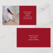 Cute White Dog Drink waterrode kerst Visitekaartje (Voorkant / Achterkant)