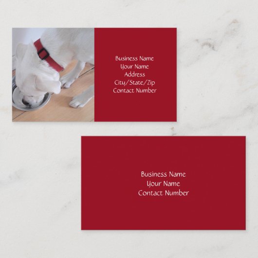 Cute White Dog Drink waterrode kerst Visitekaartje (Voorkant / Achterkant)