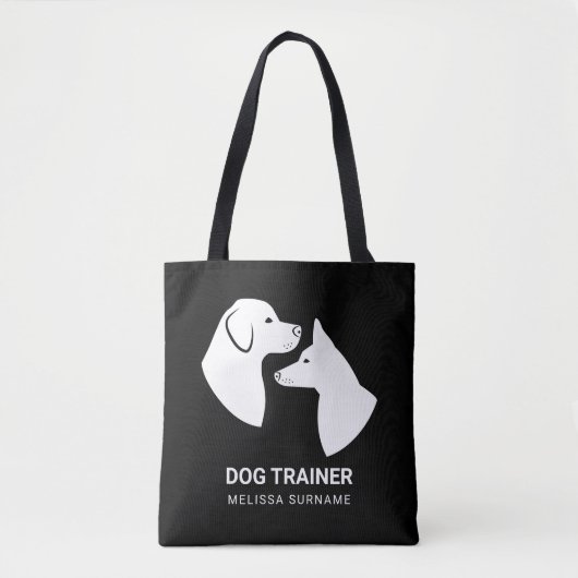 Cute White Dog Head Silhouettes - Dog Trainer Tote Bag (Voorkant)