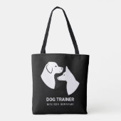 Cute White Dog Head Silhouettes - Dog Trainer Tote Bag (Achterkant)