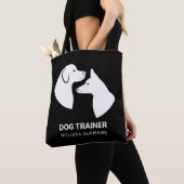 Cute White Dog Head Silhouettes - Dog Trainer Tote Bag (Dichtbij)