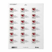 Cute White Dog in a Red Christmas Hat Etiket (Full Sheet)