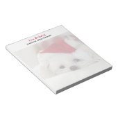 Cute White Dog in een Rode Kerstmis Pet Notitieblok (Schuin)