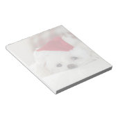 Cute White Dog in een Rode Kerstmis Pet Notitieblok (Schuin)
