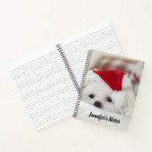 Cute White Dog in een Rode Kerstmis Pet Notitieboek (Binnen)