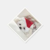 Cute White Dog in een Rode Kerstmis Pet Servet (Hoek)