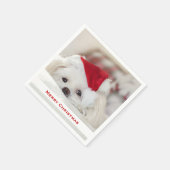 Cute White Dog in een Rode Kerstmis Pet Servet (Hoek)