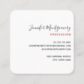 Cute White Dog in een Rode Kerstmis Pet Vierkante Visitekaartje (Achterkant)