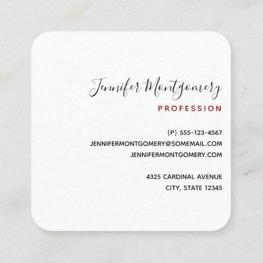 Cute White Dog in een Rode Kerstmis Pet Vierkante Visitekaartje (Achterkant)