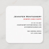 Cute White Dog in een Rode Kerstmis Pet Vierkante Visitekaartje (Achterkant)