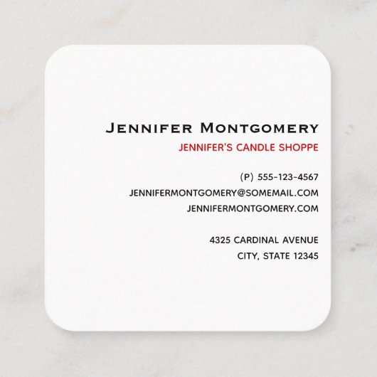 Cute White Dog in een Rode Kerstmis Pet Vierkante Visitekaartje (Achterkant)