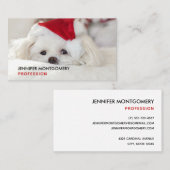 Cute White Dog in een Rode Kerstmis Pet Visitekaartje (Voorkant / Achterkant)