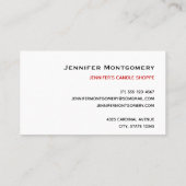 Cute White Dog in een Rode Kerstmis Pet Visitekaartje (Achterkant)