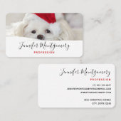 Cute White Dog in een Rode Kerstmis Pet Visitekaartje (Voorkant / Achterkant)
