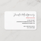 Cute White Dog in een Rode Kerstmis Pet Visitekaartje (Achterkant)