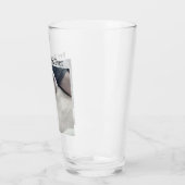 Cute White Dog met Beste pap PayPal ooit Glas (Links)