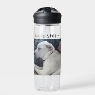 Cute White Dog met Beste pap PayPal ooit Waterfles