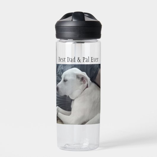 Cute White Dog met Beste pap PayPal ooit Waterfles (Voorkant)