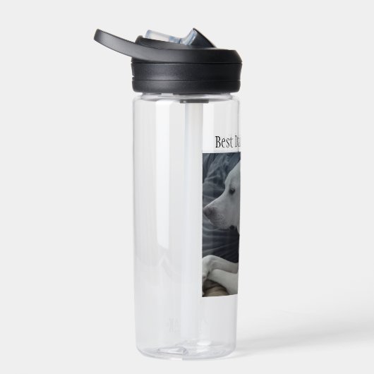 Cute White Dog met Beste pap PayPal ooit Waterfles (Rechts)