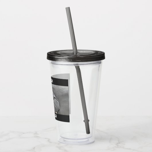 Cute White Dog Scared om 40 Funny Grey te verander Acryl Drinkbeker (Links)