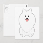 Cute White Dog. Spitz of Pommeren. Briefkaart (Voorkant / Achterkant)