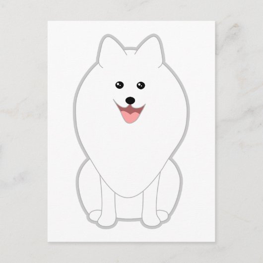 Cute White Dog. Spitz of Pommeren. Briefkaart (Voorkant)
