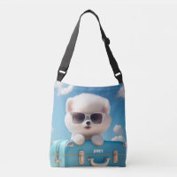Cute White Dog Travel Suitcase Persoonlijke naam