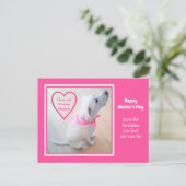 Cute White Dog Wearing Pink Scarf Moederdag Briefkaart (Staand voorkant)