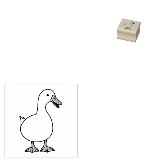 Cute White Duck Goose 2 Rubberstempel (Gestempeld)
