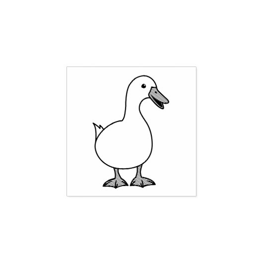 Cute White Duck Goose 2 Rubberstempel (Afrduk)