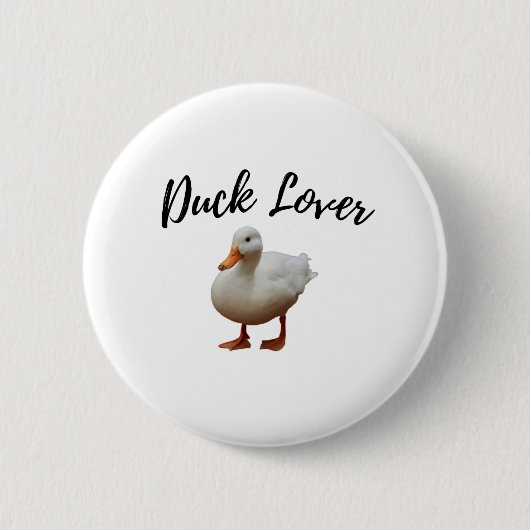 Cute White Duck Ronde Button 5,7 Cm (Voorkant)