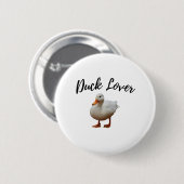 Cute White Duck Ronde Button 5,7 Cm (Voorkant /achterkant)