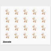 Cute White Duck Ronde Sticker (Vel)