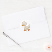 Cute White Duck Ronde Sticker (Envelop)