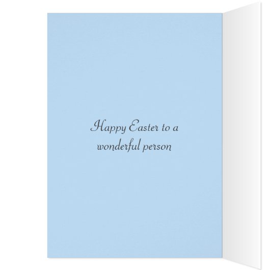 Cute White Easter Bunny & Chick on Sky Blue (Binnen (Links))