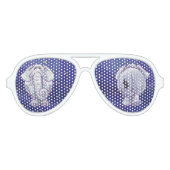 Cute White Elephant Gift Aviator Zonnebril (Voorkant)