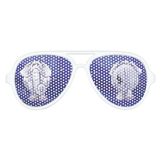 Cute White Elephant Gift Aviator Zonnebril (Voorkant)