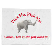 Cute White Elephant Gift Bag Groot Cadeauzakje (Achterkant)