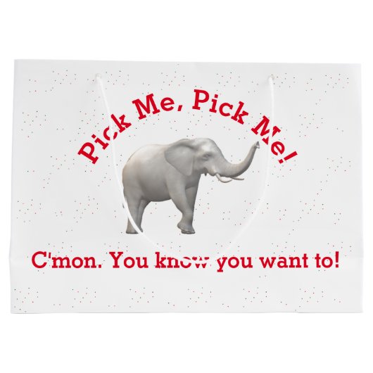 Cute White Elephant Gift Bag Groot Cadeauzakje (Achterkant)