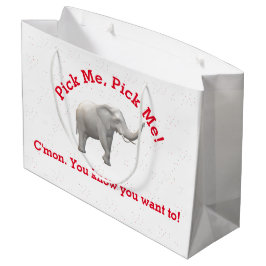 Cute White Elephant Gift Bag Groot Cadeauzakje