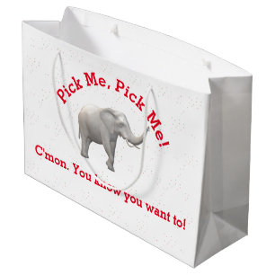 Cute White Elephant Gift Bag Groot Cadeauzakje