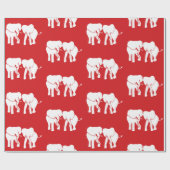 Cute White Elephant Gift Exchange-kerstspel Cadeaupapier (Vlak)