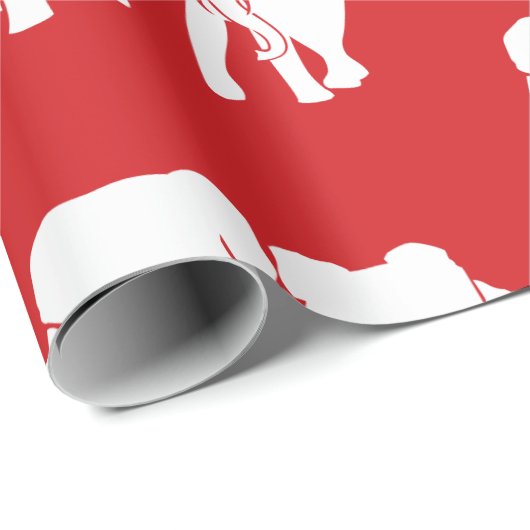 Cute White Elephant Gift Exchange-kerstspel Cadeaupapier (Rol Hoek)