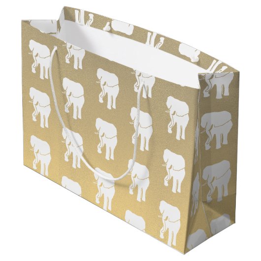 Cute White Elephant Gift Exchange-kerstspel L Groot Cadeauzakje (Achterkant Gekanteld)