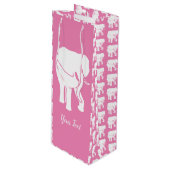 Cute White Elephant Gift Exchange-kerstspel W Wijn Cadeautas (Voorkant Gekanteld)