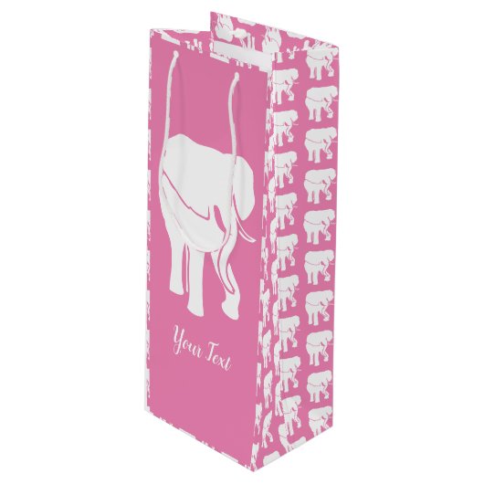 Cute White Elephant Gift Exchange-kerstspel W Wijn Cadeautas (Voorkant Gekanteld)