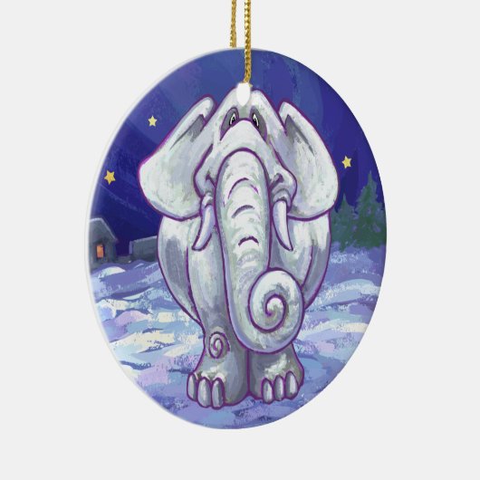 Cute White Elephant Gift Keramisch Ornament (Rechts)