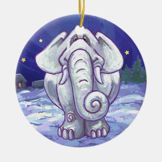 Cute White Elephant Gift Keramisch Ornament (Voorkant)